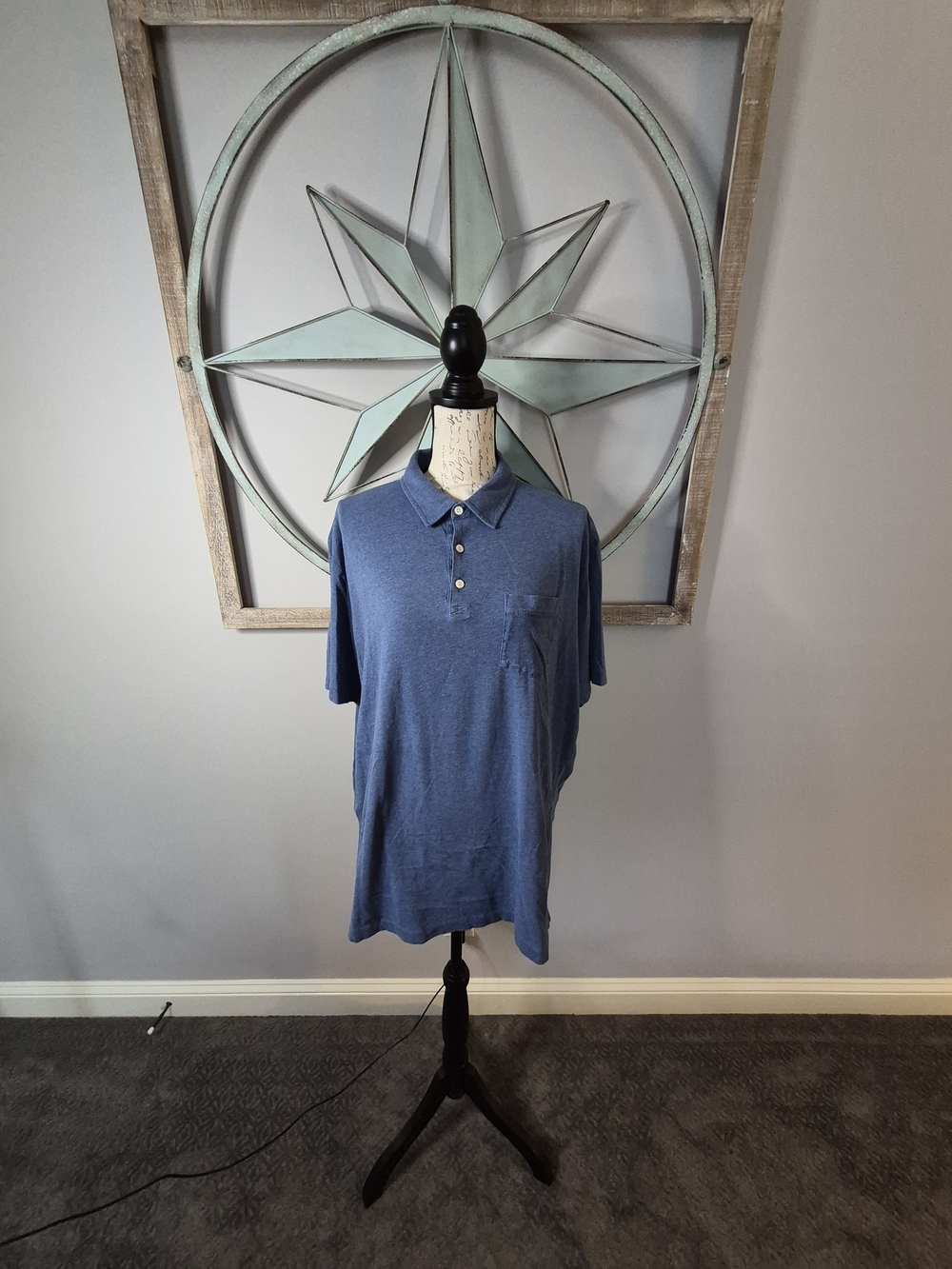 Patagonia Squeaky Clean Organic Cotton Men's Blue Polo Shirt with Pocket - XXL